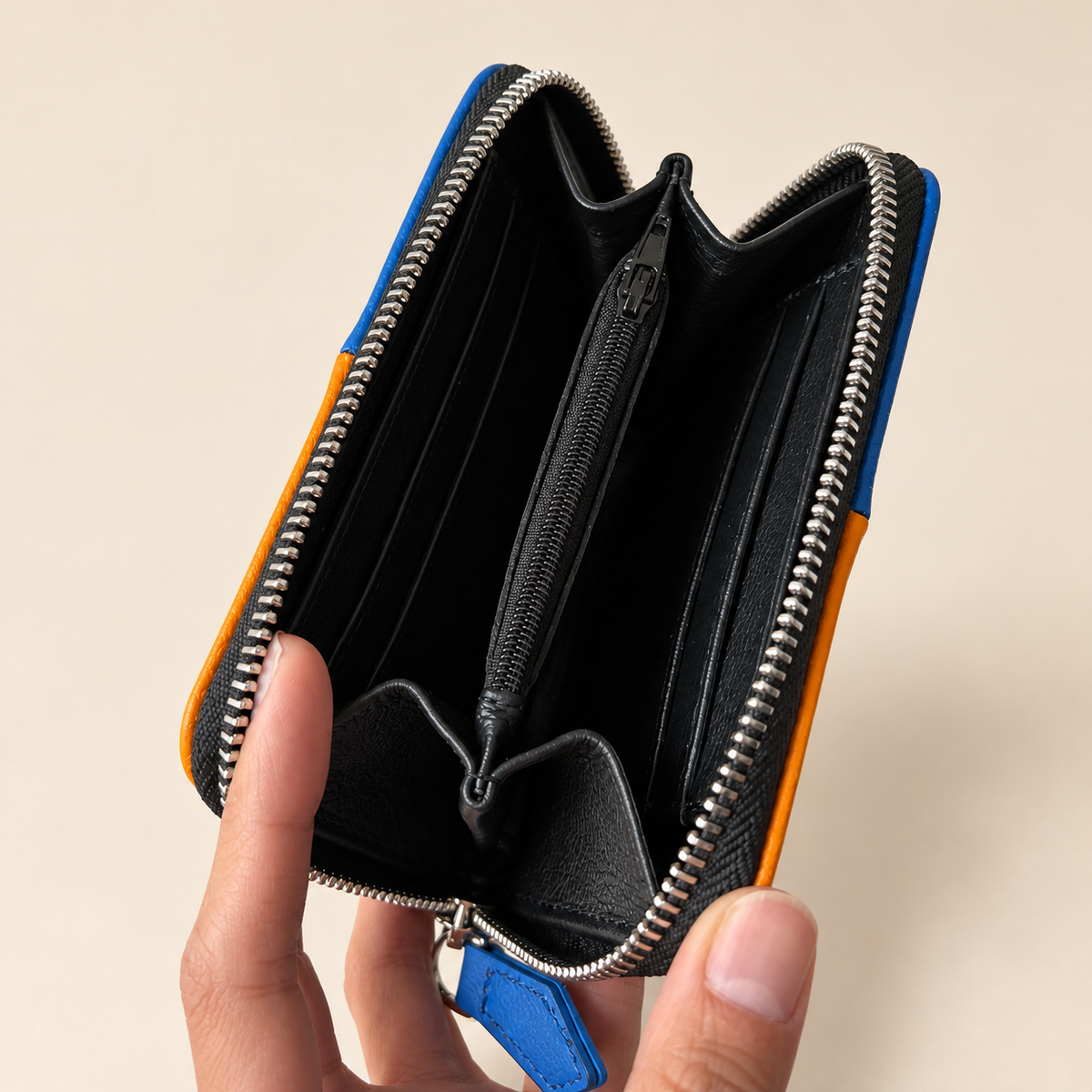 Cartera Dúo – Azul / Naranja