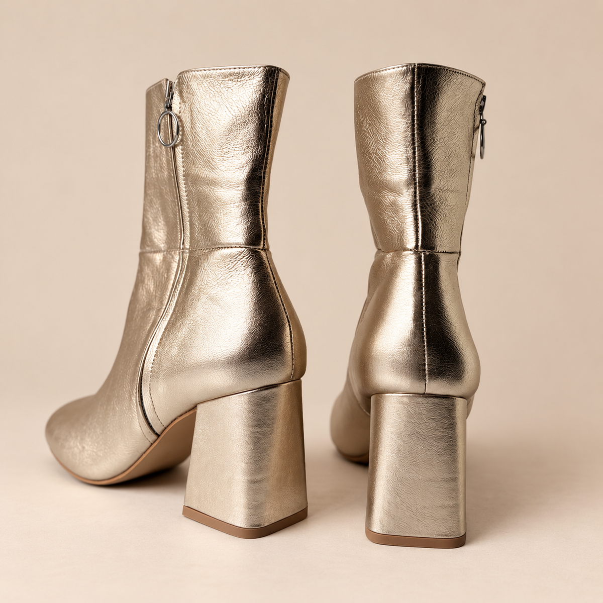 Botas 70s de Tacón – Oro