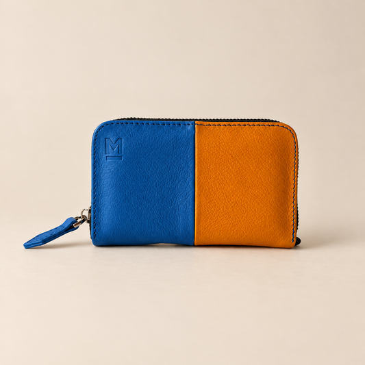 Cartera Dúo – Azul / Naranja